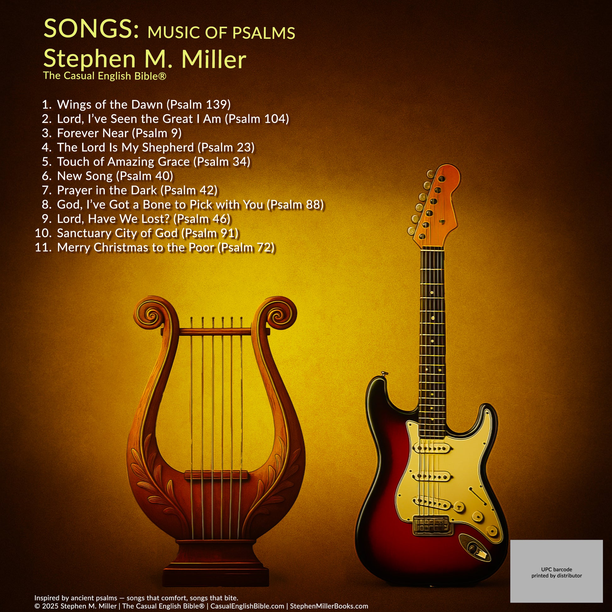 Instrumental worship artwork with lyre and electric guitar.”